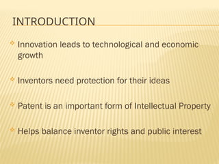 Patent and Intellectual property rights in India | PPTX