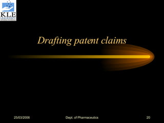 Drafting patent claims 