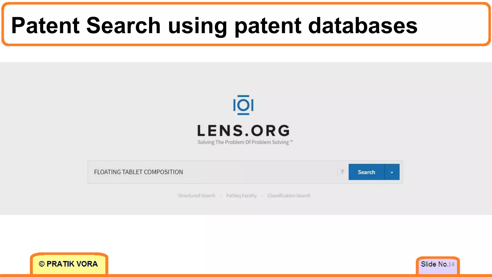 Patent Search using patent databases
14
 