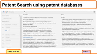 Patent Search using patent databases
12
 
