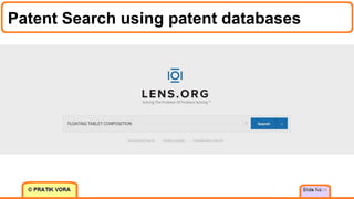 Patent Search using patent databases
14
 