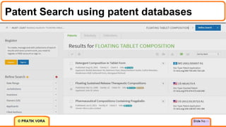 Patent Search using patent databases
15
 