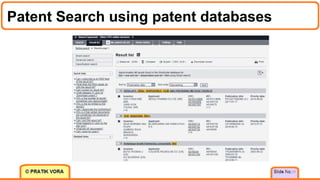 Patent Search using patent databases
19
 
