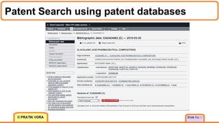 Patent Search using patent databases
20
 