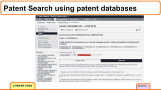 Patent Search using patent databases
21
 