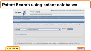 Patent Search using patent databases
24
 