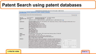 Patent Search using patent databases
26
 