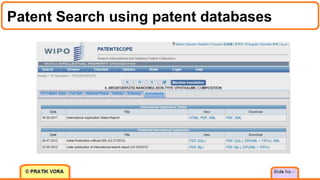 Patent Search using patent databases
27
 