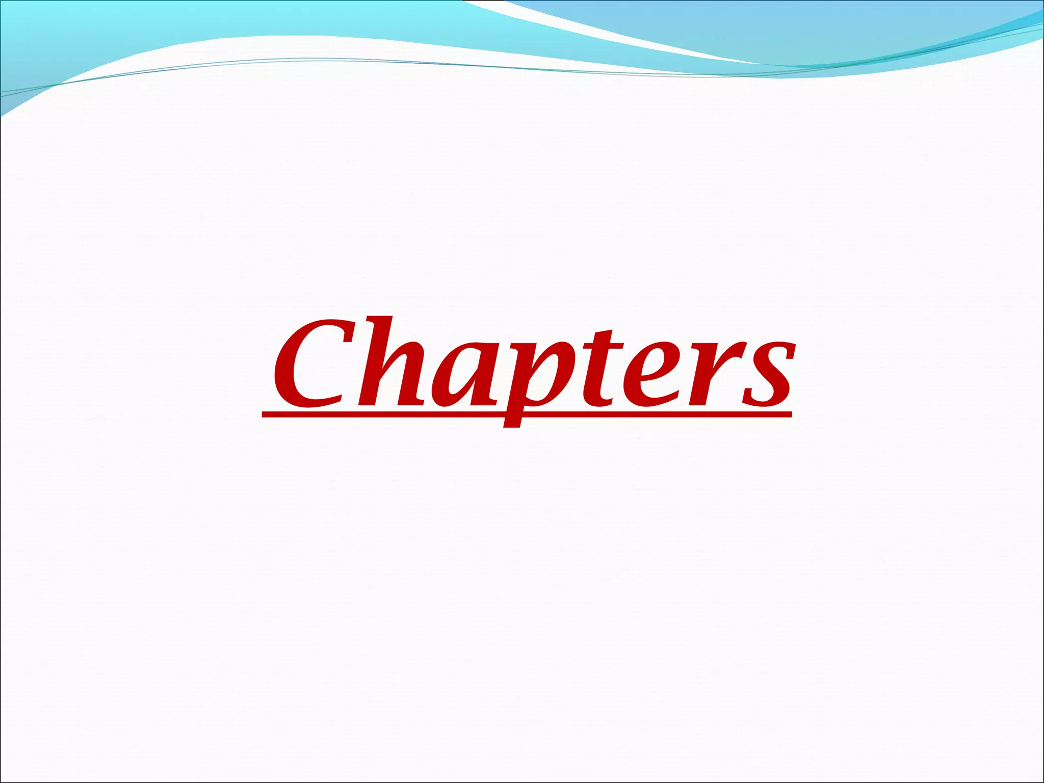 Chapters
 
