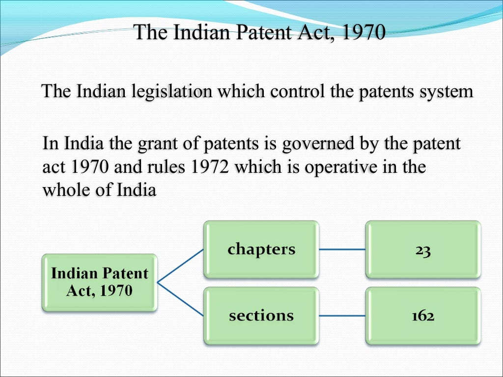 Indian Patent act 1970