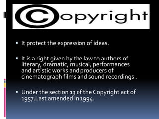 Patent and copyrights | PPTX