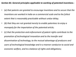 compulsory license for the patented inventions