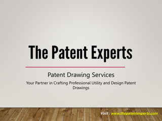 Patent Drawing Services
Your Partner in Crafting Professional Utility and Design Patent
Drawings
Visit : www.thepatentexperts.com
 