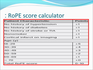 Predicting Outcomes Ropes Patent foramen ovale,practical plan of handling | PPT