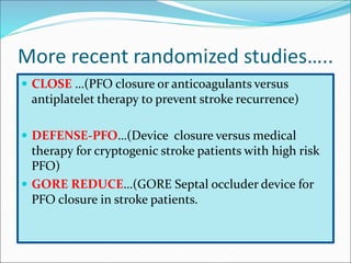Pfo Closure Risks Patent Foramen Ovale,practical plan of handling.ppt