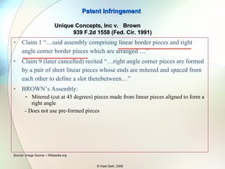 Patent Infringement © Hasit Seth, 2006 