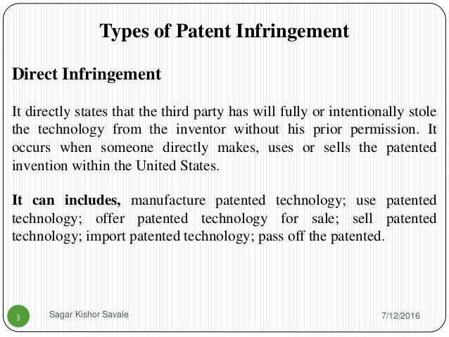 Types Of Infringement Patent : Patent infringement and its types – QTCBPC