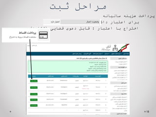 ‫ثبت‬ ‫مراحل‬
‫پرداخت‬
‫هزینه‬
‫سالیانه‬
‫برای‬
‫اعتبار‬
‫داشتن‬
‫اختراع‬
‫اختراع‬
‫با‬
‫اعتبار‬
:
‫قابل‬
‫دعوی‬
‫قضایی‬
(
‫شکایت‬
)
‫و‬
...
18
 
