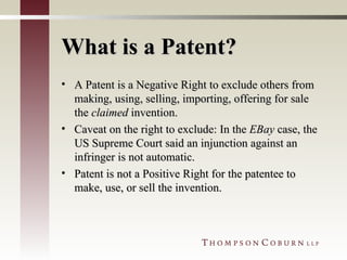 Patent Law 101 | PPT