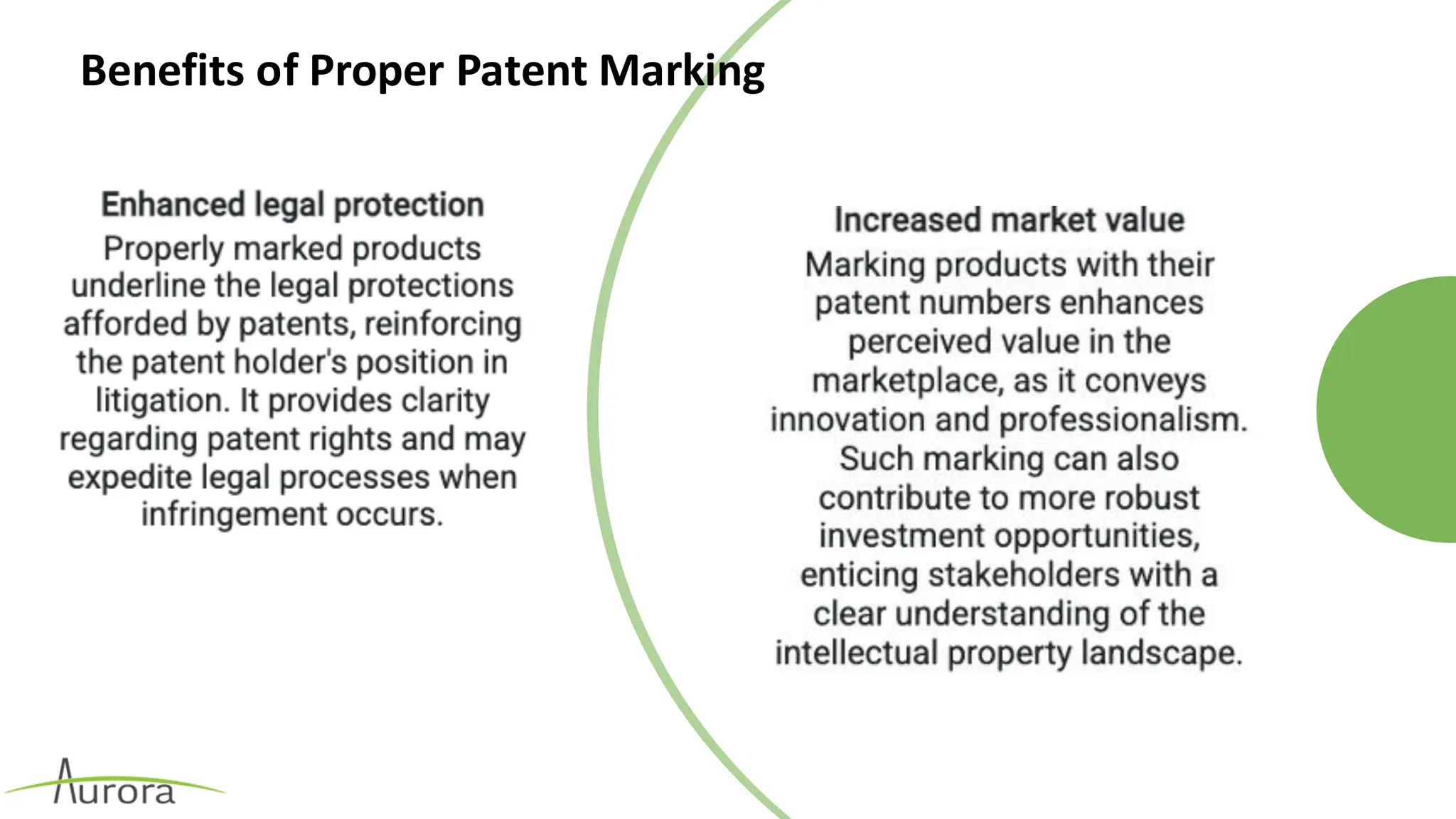 Benefits of Proper Patent Marking
 