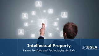 Intellectual Property
Patent Portfolio and Technologies for Sale
1
 