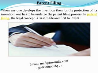 Patent registration process in india: 08800100281 | PPTX