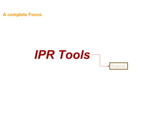 A complete Focus
IPR Tools
Patents
 