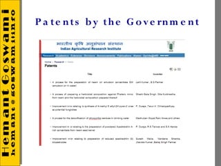 P a te n ts b y t h e G o v e rn m e n t
 