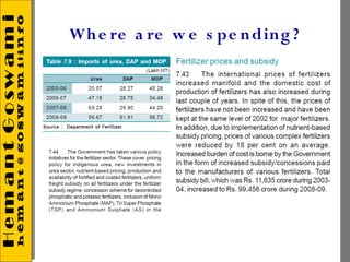 Wh e re a re w e s pe n din g ?
 