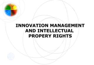 INNOVATION MANAGEMENTINNOVATION MANAGEMENT
AND INTELLECTUALAND INTELLECTUAL
PROPERY RIGHTSPROPERY RIGHTS
 