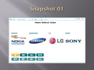 Patent search from product specification final