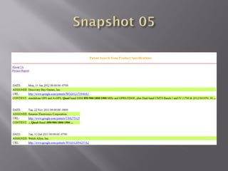 Patent search from product specification final