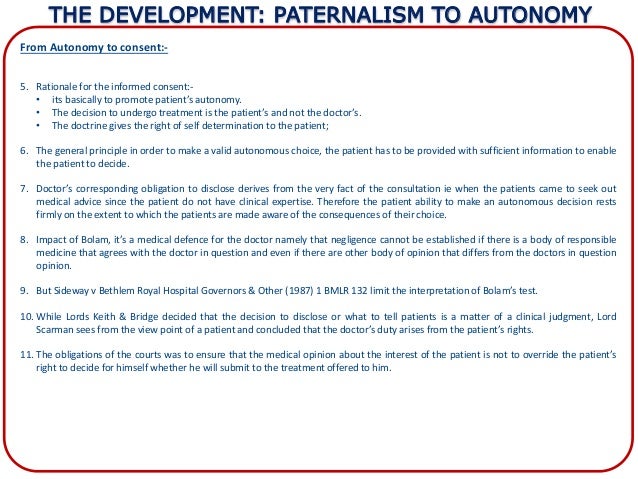 Paternalism V Autonomy