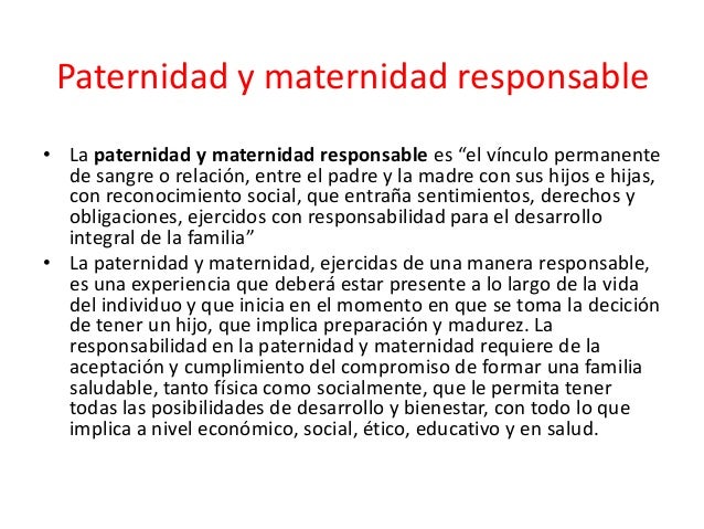 Paternidad y maternidad responsable