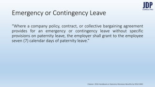 For more information, please visit
www.laborlaw.ph
We value feedback. �
For comments or permission to use slides,
send us an email: info@jdpconsulting.ph.
LABORLAW
 