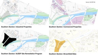 Southern Section: Industrial Properties Southern Section: Commercial Properties
Southern Section: NJDEP Site Remediation Program Southern Section: Brownfield Sites
Source: NJ DEP GIS
 