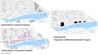 Central Section: Industrial Properties
Central Section: Commercial Properties
Central Section:
Properties in NJDEP Site Remediation Program
Source: NJ DEP GIS
 
