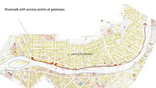 Riverwalk with access points at gateways
 