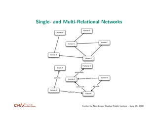 Single- and Multi-Relational Networks
                                              Human-D
            Human-B




      ...