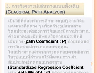 (CLASSICAL PATH ANALYSIS)




       (path Coefficient : P)




(Standardized Regression Coeffcient
 