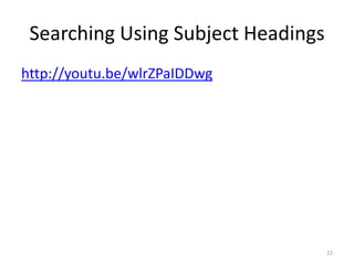 Objectives Overview of different search strategiesPearl methodology framework (Sandieson, 2006)Subject headings Citation trackingBackward tracking Forward tracking Hand searching  18