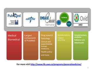 For more visit http://www.lib.uwo.ca/programs/generalmedicine/6