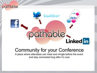 Community for your Conference A place where attendees can meet and mingle before the event  and stay connected long after it’s over 