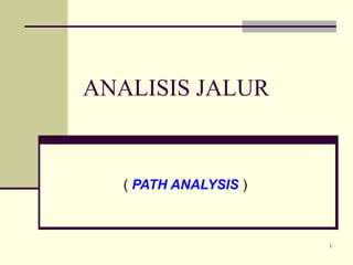 1
ANALISIS JALUR
( PATH ANALYSIS )
 