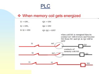 PLC
 When memory coil gets energized
 