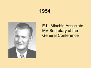 1954
E.L. Minchin Associate
MV Secretary of the
General Conference
 