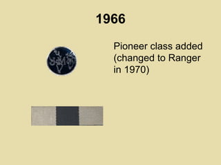 1966
Pioneer class added
(changed to Ranger
in 1970)
 