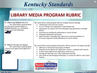 18

                Kentucky Standards




July 30, 2012                        Pathfinders to Information
 