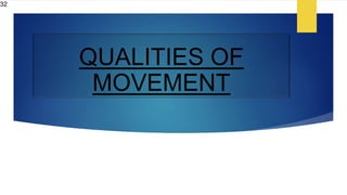 QUALITIES OF
MOVEMENT
32
 