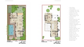 1. Entry Alcove
2. Native Garden
3. Living Room 13'9" x 13'5"
4. Dining Room 13'9" x 13'9"
5. Kitchen 17'3" x 12'6"
6. Bedroom 12'0" x 13'0"
7. Walk in Closet 5'0" x 5'0"
8. Toilet 5'0" x 7'8"
9. Pool Deck
10 Half Lap Pool 12'5" x 25'0"
11 Fabric Canopy Shade
12 Hometheatre 13'6" x 12'6"
13 Bedroom 12'0" x 12'0"
14 Shower / Changing 5'0" x 5'0"
15 Toilet 5'0" x 6'9"
16 Outdoor Shower
17 Family Lounge 13'9" x 26'4"
18 Bedroom 12'0" x 13''0"
19 Walk in Closet 5'0" x 5'0"
20 Toilet 5'0" x 7'8"
21 Study 13'4" x 6'2"
22 Bedroom 12'0" x 13'0"
23 Walk in Closet 5'0" x 5'0"
24 Toilet 5'0" x 8'0"
25 Terrace 18'6" x 5'0"
26 Double Height
 